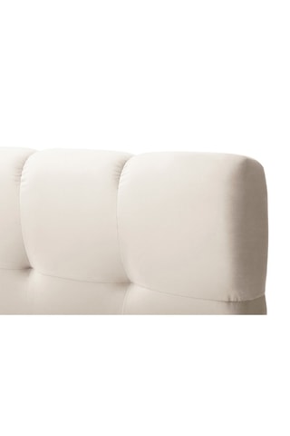 Lit-coffre avec sommier Bali - Beige - Toucher velours