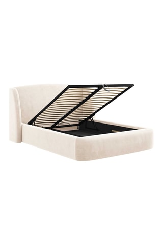 Lit Aude - Beige clair - Toucher velours