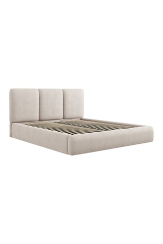 Lit-coffre Nicolas - Beige - Tissu structurel
