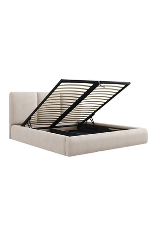 Lit-coffre Nicolas - Beige - Tissu structurel