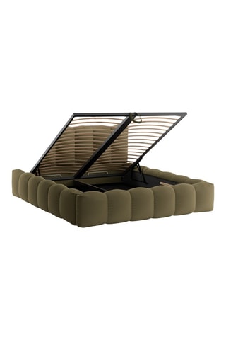 Lit-coffre avec sommier en bois Cameron - Tissu structurel