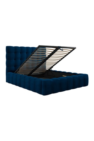 Lit-coffre Bali - Bleu roi - Toucher velours