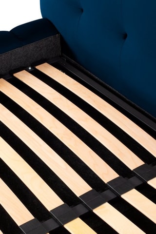 Lit-coffre Bali - Bleu roi - Toucher velours