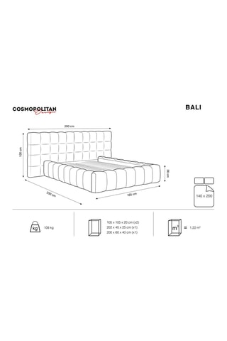 Lit-coffre Bali - Bleu roi - Toucher velours