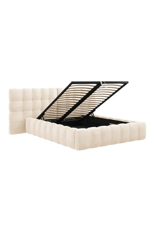 Lit-coffre Bali - Beige clair - Toucher velours