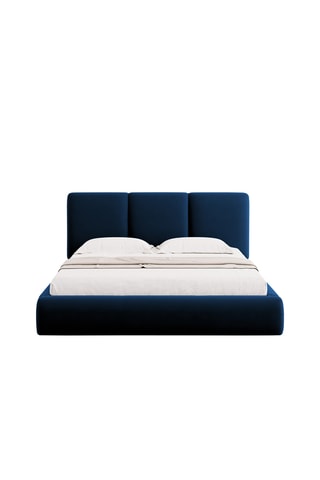 Lit-coffre avec sommier Nicolas - Bleu roi - Toucher velours