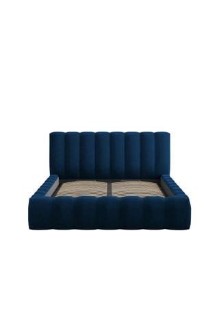 Lit-coffre avec sommier Ludivine - Bleu roi - Toucher velours