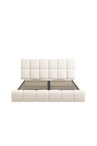 Lit-coffre avec sommier Sorrel - Beige - Toucher velours