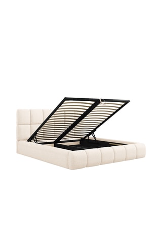 Lit-coffre avec sommier Sorrel - Beige - Tissu chenille