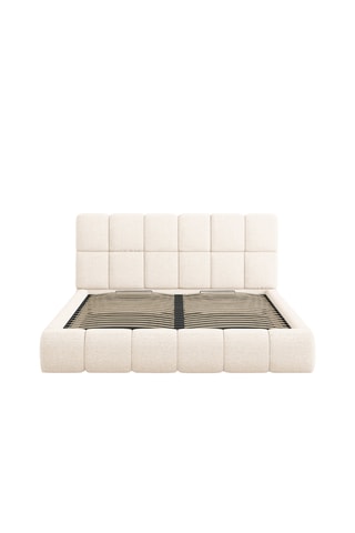 Lit-coffre avec sommier Sorrel - Beige - Tissu chenille