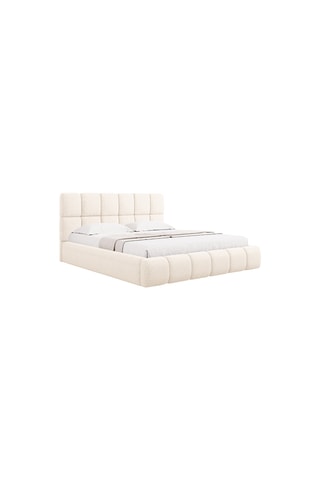 Lit-coffre avec sommier Sorrel - Beige - Tissu chenille