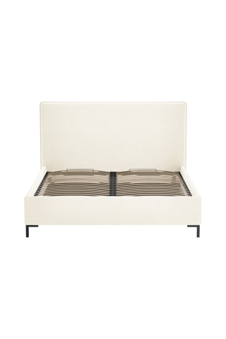 Lit-coffre avec sommier Polly - Beige - Tissu structurel