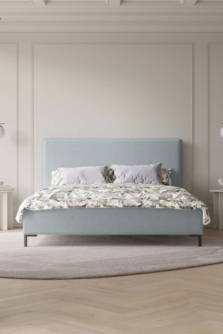 Lit-coffre avec sommier Polly - Ciel - Tissu structurel