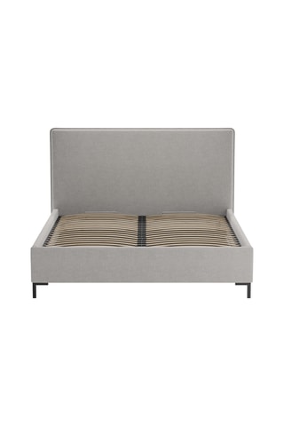 Lit-coffre avec sommier Polly - Gris - Tissu structurel