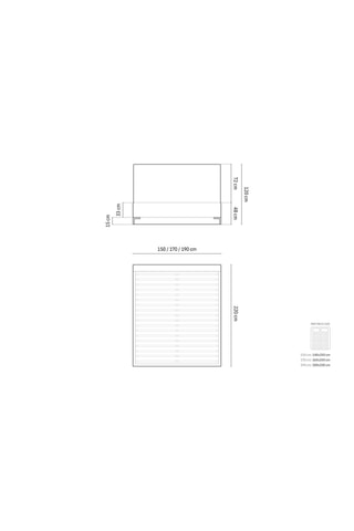 Lit-coffre avec sommier Polly - Gris - Tissu structurel