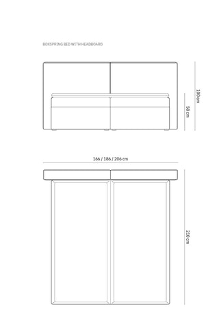 Lit-coffre avec sommier Arendal - Beige - Tissu structurel