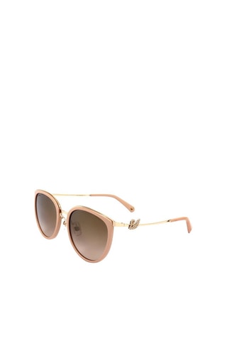 Lunettes de soleil femme ornées de cristaux Swarovski - Verres effet miroir - Catégorie 3 - Swarovski - Marron, rose et doré