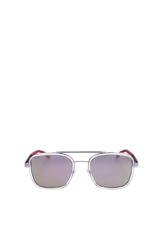 Lunettes de soleil homme - Verres effet miroir - Catégorie 3 - Hugo Boss - Rouge et argenté
