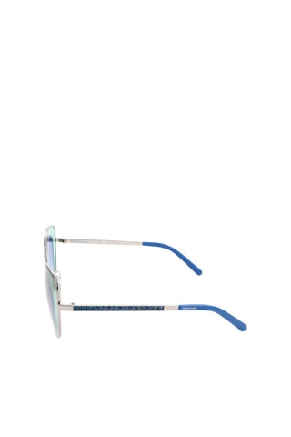 Lunettes de soleil femme ornées de cristaux Swarovski - Catégorie 2 - Swarovski - Bleu et argenté
