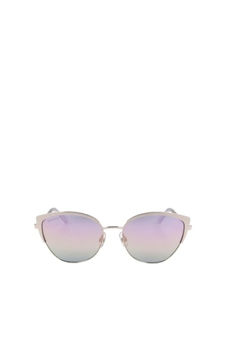 Lunettes de soleil femme - Verres effet miroir - Catégorie 2 - Swarovski - Vert, rose et argenté