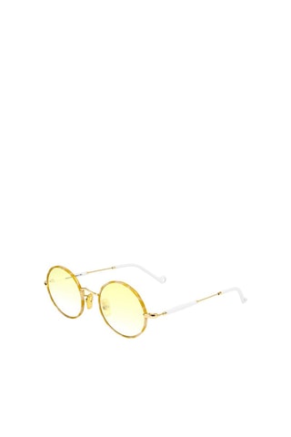 Lunettes de soleil femme - Catégorie 2 - Eyepetizer - Blanc, jaune et doré