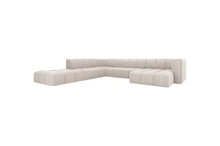 Canapé d’angle gauche modulable panoramique Adams - Beige
