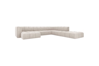 Canapé d’angle droit modulable panoramique Adams - Beige