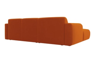 Canapé d’angle gauche Lola - Rouge brique - 4 places - En tissu velours