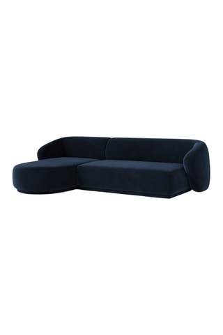 Canapé d'angle gauche Louis - Bleu roi - 4 places - En tissu velours
