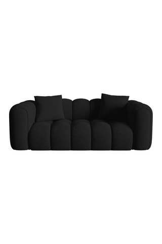 Canapé Clotilde - Noir - 2 places - Revêtement en tissu chenille