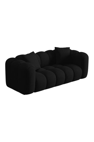 Canapé Clotilde - Noir - 2 places - Revêtement en tissu chenille