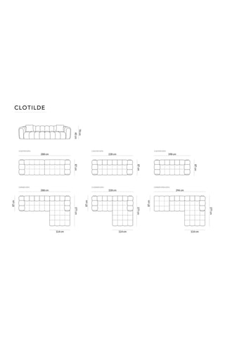 Canapé Clotilde - Noir - 2 places - Revêtement en tissu chenille