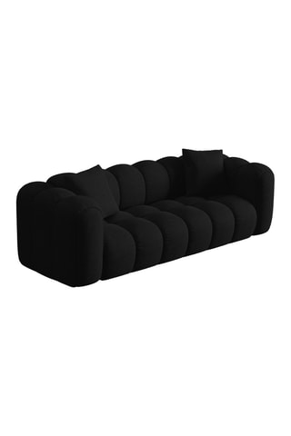 Canapé Clotilde - Noir - 3 places - Revêtement en tissu chenille