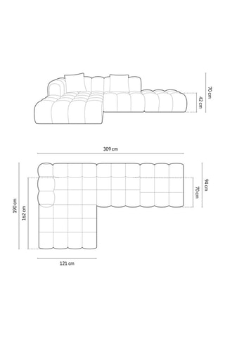 Canapé d'angle gauche Clotilde - Beige - 4 places - Revêtement en tissu