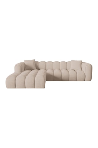 Canapé d’angle gauche Clotilde - Beige - 4 places - En tissu chenille