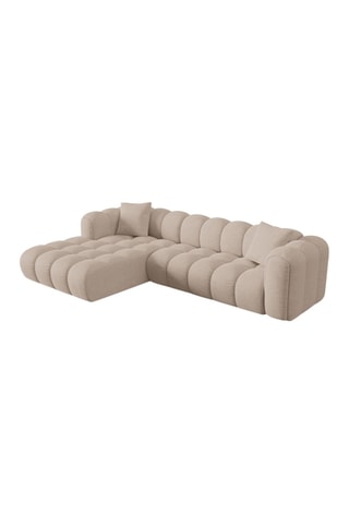 Canapé d’angle gauche Clotilde - Beige - 4 places - En tissu chenille