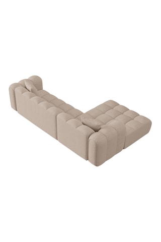 Canapé d’angle gauche Clotilde - Beige - 4 places - En tissu chenille