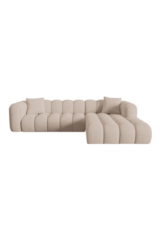 Canapé d’angle droit Clotilde - Beige - 4 places - En tissu chenille