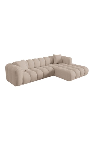 Canapé d’angle droit Clotilde - Beige - 4 places - En tissu chenille