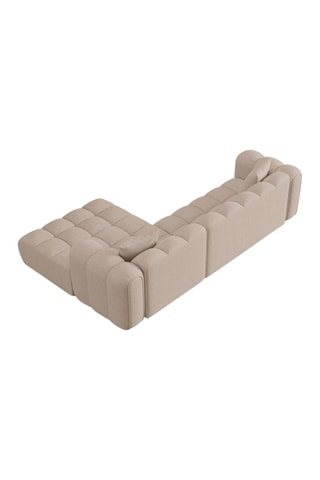 Canapé d’angle droit Clotilde - Beige - 4 places - En tissu chenille