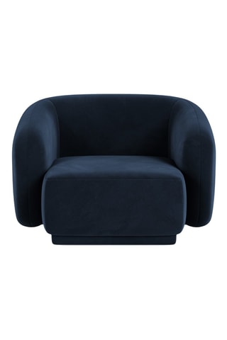 Fauteuil Louis - Bleu marine - En tissu velours
