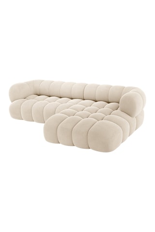 Canapé d’angle droit Maurice - Beige - 3 places - Toucher velours