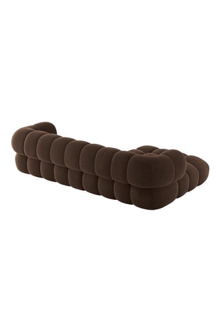 Canapé d'angle gauche modulable Maurice - Marron - 3 Places - Tissu velours