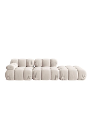 Chauffeuse droite Tropea - Beige clair - 4 places - Toucher velours