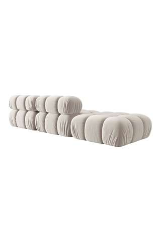 Chauffeuse gauche Tropea - Beige clair - 4 places - Toucher velours