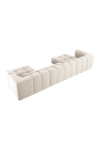 Canapé panoramique Adams - Beige clair - En tissu velours