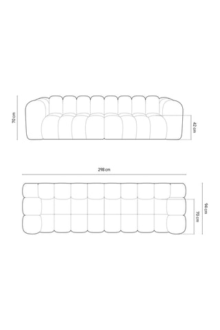 Canapé modulable Halley - Bleu roi - 4 places - En tissu velours