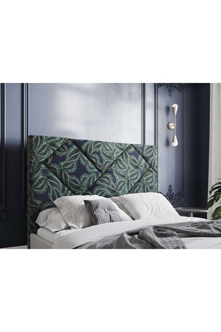 Tête de lit Alpilles en velours - Bleu et vert
