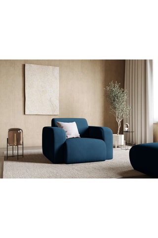 Fauteuil Lola - Bleu foncé - En tissu chenille