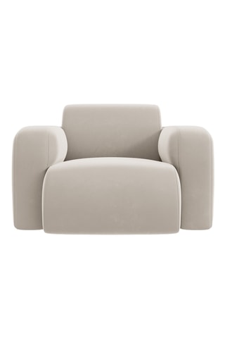 Fauteuil Lola - Ecru - En tissu velours
